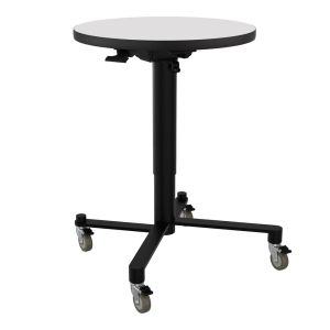 NPS® Air-Lift Café Table, 24" Round, Whiteboard Top, Particleboard Core/Edge Banding