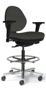 Sitmatic GoodFit® 450 LB 24/7 ESD Adjustable Low Back Medium Height Drafting Stool with Small Seat, Rocking & Seat Depth Adjustment