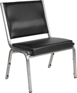 Husky Office® 1500 Lbs. Big & Tall Black Vinyl Stack Side Chair