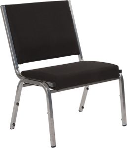 Husky Office® 1500 Lbs. Big & Tall Fabric Stacking Side Chair-Black