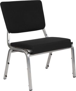 Husky Office® 1500 Lbs. Big & Tall Fabric Stack Reception Chair-Black