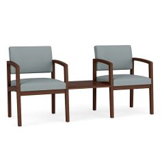 Lesro Lenox Wood® 2 Chairs With Connecting Center Table - Solid Wood