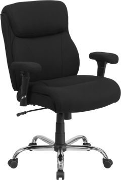 Husky Office® Heavy Duty 400 lb  Big & Tall Black Fabric Office Chair with Lumbar Support