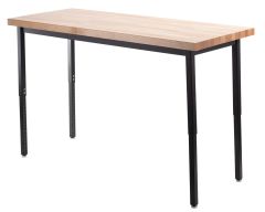 Heavy Duty 500 LB Adjustable All-Purpose Table - Butcher Block Top - 24" W x 48" L