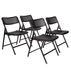 4 PACK HUSKY Seating® 1000 LB Oversized AirMax Folding Chair - Black