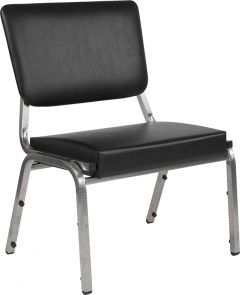Husky Office® 1500 Lbs. Bariatric Black Vinyl Panel Back Side Chair