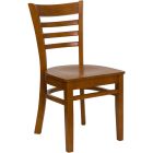 HUSKY Seating Ladder Back 800 LB Restaurant Chair with Wood Seat-Cherry Wood