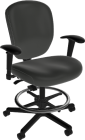 Sitmatic Posh Operational Wide Seat Mid Back 550 LB Medium Height Drafting Stool  with Seat Slider, Synchronized Rocking, & Adjustable Arms