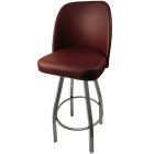 Heavy Duty 500 LB Swivel Bucket Bar Stool with Clear Coat Frame - Wine Vinyl