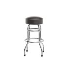 HUSKY Seating Heavy Duty 500 LB Steel Metal Bar Stool with Chrome Frame & Swivel Seat-Dark Brown