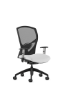 9to5 Seating Theory Mid-Back 300 LB Office Chair, Mesh Back, Upholstered Seat, Synchro-Tilt Control, Silver Two-Way Adjustable Arms