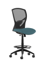 9to5 Seating Theory Mid-Back 300 LB Bar Height Office Stool, Mesh Back, Upholstered Seat, Simple Synchro Control, Armless