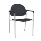 Lesro Chat 300 LB Heavy Duty Reception and Waiting Room Round Back Guest Chair  with Plastic Seat & Back and Metal Frame