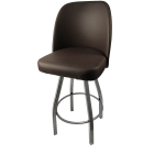 Heavy Duty 500 LB Swivel Bucket Bar Stool with Clear Coat Frame - Counter Height - Espresso Vinyl