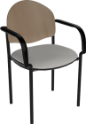 Sitmatic Jack™ 450 LB Multi-Purpose Stack Chair with Wood Back & Arms