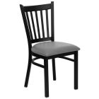 HUSKY Seating Vertical Back Black Metal 500 LB Restaurant Chair-Custom Vinyl
