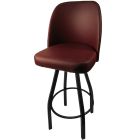 Heavy Duty 500 LB Swivel Bucket Bar Stool with Black Powder Coat Frame - Wine Vinyl