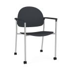 Lesro Chat 300 LB Heavy Duty Reception and Waiting Room Caster Guest Chair with Plastic Seat & Back and Metal Frame