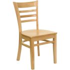 HUSKY Seating Ladder Back 800 LB Restaurant Chair with Wood Seat-Natural Wood