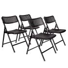 4 PACK HUSKY Seating® 1000 LB Oversized AirMax Folding Chair - Black