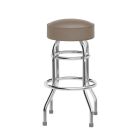 HUSKY Seating Heavy Duty 500 LB Steel Metal Bar Stool with Chrome Frame & Swivel Seat-Beige