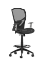 9to5 Seating Theory All Mesh Mid-Back 300 LB Counter Height Office Stool, Simple Synchro Control, Silver Four-Way Adjustable Arms
