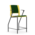 9to5 Seating Vox 300 LB Counter Height Stool, Fully Upholstered, Black Arms