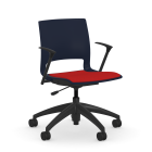 9to5 Seating Vox 300 LB Basic Task Chair, Upholstered Seat, Black Arms