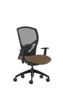 9to5 Seating Theory Mid-Back 300 LB Office Chair, Mesh Back, Upholstered Seat, Synchro-Tilt Control, Black Two-Way Adjustable Arms