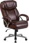 Husky Office® 500 lb Capacity Big & Tall Leather Executive Chair-Brown