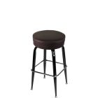 Heavy Duty 500 LB Button Top Swivel Bar Stool with Gloss Black Frame - Espresso Vinyl