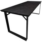 Jubilee Outdoor Picnic Style Restaurant Table with COMPCOR Top - 30" W x 72" L - Raven Slate