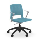 9to5 Seating Dash 300 LB Rocking Tilt Task Chair with Plastic Back, Cloud Gray Arms