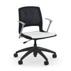 9to5 Seating Dash 300 LB Basic Task Chair with Upholstered Seat, Cloud Gray Arms