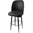 Heavy Duty 500 LB Swivel Bucket Bar Stool with Gloss Black Frame - Black Vinyl