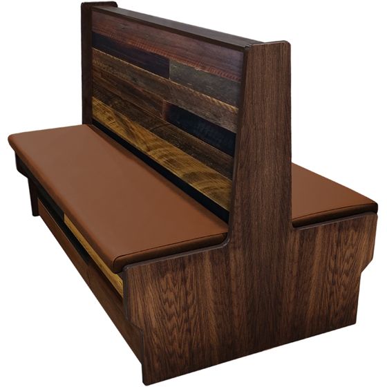 Reclaimed Wood Restaurant Booth with Upholstered Seat Double 96" W